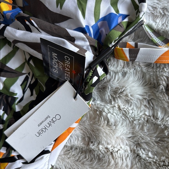 Calvin Klein Orange and Blue One Piece Swimwear - Picture 5 of 5